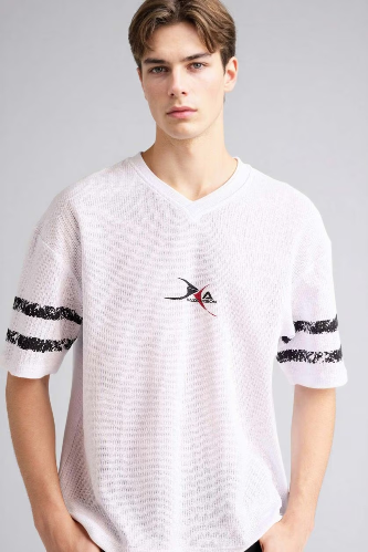 Resim Defacto Erkek T-shirt F8669AX/WT34