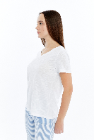 Resim Viole&More 1002 Flamlı  V Yaka Kadın T-shirt