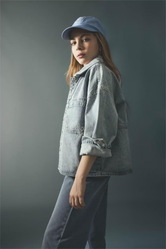 Resim Defacto Kız Çocuk Jean Ceket H2229A8/NM29