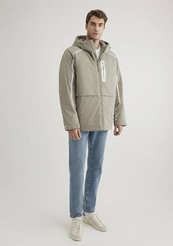 Resim Mavi Kapüşonlu Erkek Ceket M0110560-71818