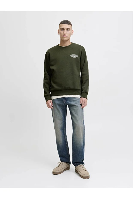 Resim Jack & Jones Jjmakoto Sweat Crew Neck Erkek Sweat 12278601