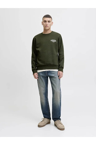 Resim Jack & Jones Jjmakoto Sweat Crew Neck Erkek Sweat 12278601