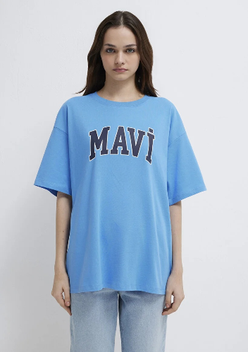 Resim Mavi Kadın T-shirt M1600843-91478
