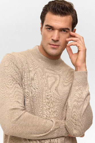 Resim Tr2013700485 Yün Akrilik Yarım Balıkçı Yaka Erkek Kazak