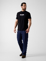 Resim Guess Logo Contrast Stıt Guess  Erkek  T-shirt M6GI16K3032-JBLK Cn Ss