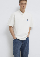 Resim Mavi Polo Yaka Erkek T-shirt M0613180-70057