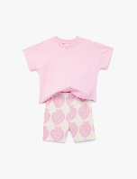 Resim Koton Kız Bebek Şort Takım 6SMG10026AK