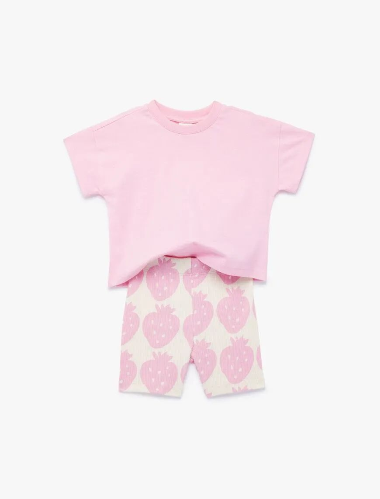 Resim Koton Kız Bebek Şort Takım 6SMG10026AK