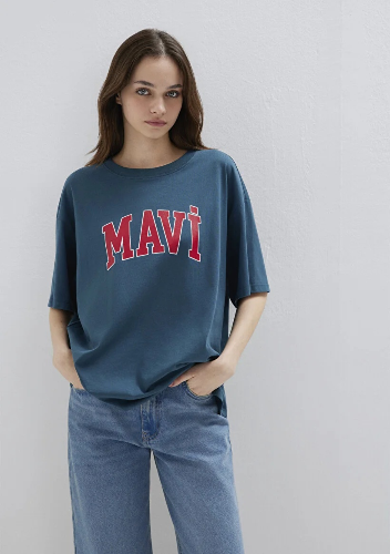 Resim Mavi Kadın T-shirt M1600843-70771