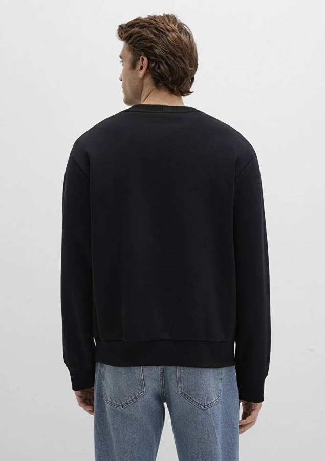 Resim Mavi Bisiklet Yaka Erkek Sweat M0S10276-900