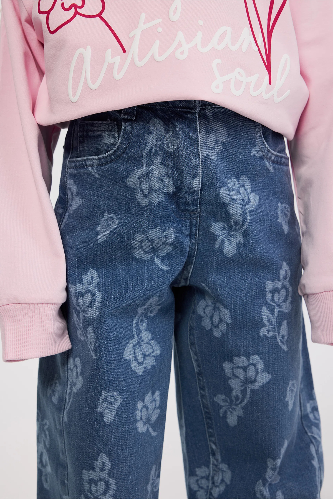 Resim Panço Kız Çocuk Kanvas Pantolon