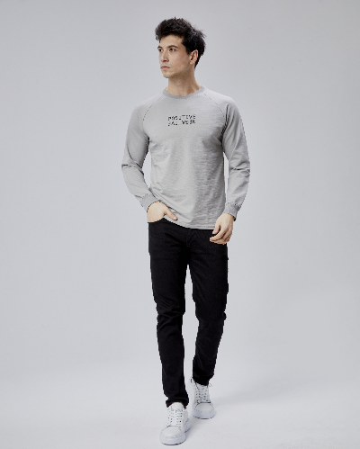 Resim Paul&More Erkek Sweat Pozitif Baskı Reglan Kol Bürümcük