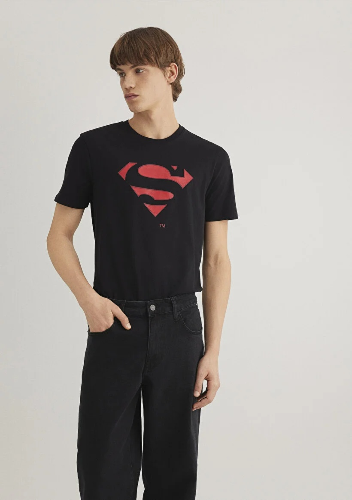 Resim Mavi Erkek Superman Baskılı T-Shirt M066875-900