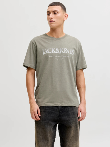 Resim Jack & Jones Jjdevın Daytona Prınt Tee Ss Crew Ln Erkek T-Shirt 12290173