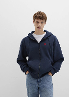 Resim Mavi Fermuarlı Erkek Sweatshirt M066979-70490