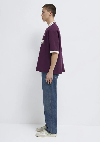 Resim Mavi Polo Yaka Erkek T-shirt M0613230-70670