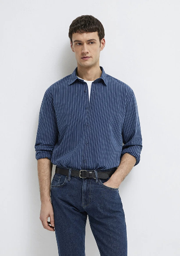 Resim Mavi Erkek Uzun Kol Gömlek M0211851-91406