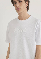 Resim Mavi Logo Tişört Beyaz Erkek T-Shirt M0611807-620