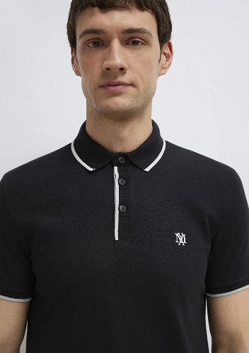 Resim Mavi Polo Yaka Erkek T-shirt M0613266-900