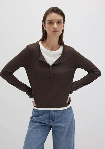 Resim Mavi Uzun Kol Kadın T-Shirt M1613400-88067