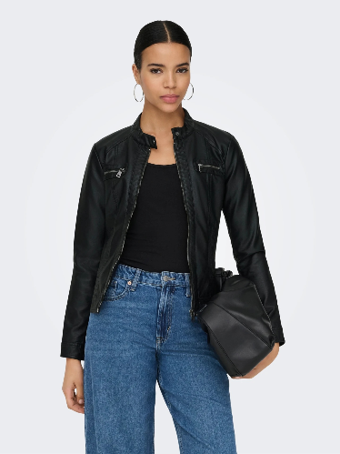 Resim Only Onlbandit Faux Leather Biker Otw Noos Kadın Deri Mont ve Ceket 15081400