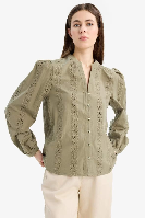 Resim Defacto Kadın Uzun Kol Gömlek E6531AX/KH262