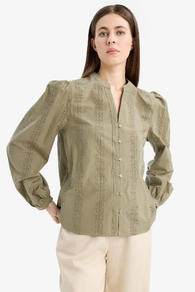 Resim Defacto Kadın Uzun Kol Gömlek E6531AX/KH262