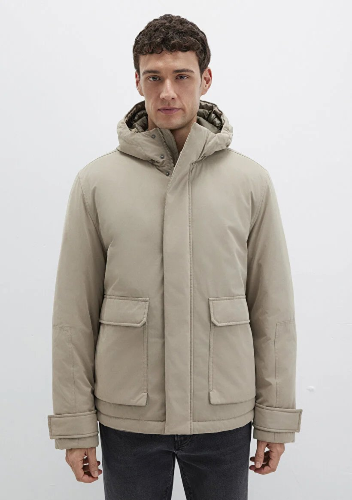 Resim Mavi Kapüşonlu Erkek Mont M0110657-70355