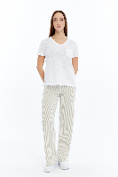 Resim Viole&More 1001 Flamlı Cepli V Yaka Kadın T-shirt