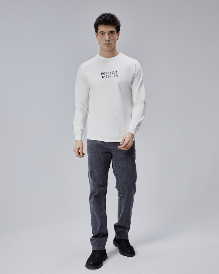 Resim Paul&More Erkek Sweat Pozitif Baskı Reglan Kol Bürümcük