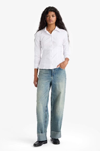 Resim Defacto Kadın Uzun Kol Gömlek I5278AZ/WT83