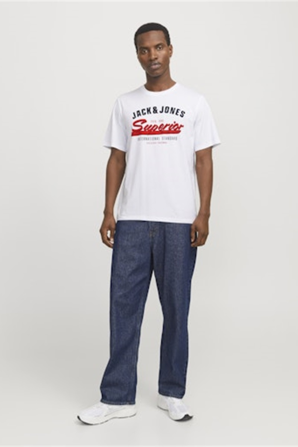Resim Jack & Jones Jjelogo Tee Ss O-Neck 2 Col Ss25 Sn Erkek T-shirt 12268267
