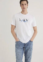 Resim Mavi Erkek İstanbul Baskılı T-Shirt M067114-620