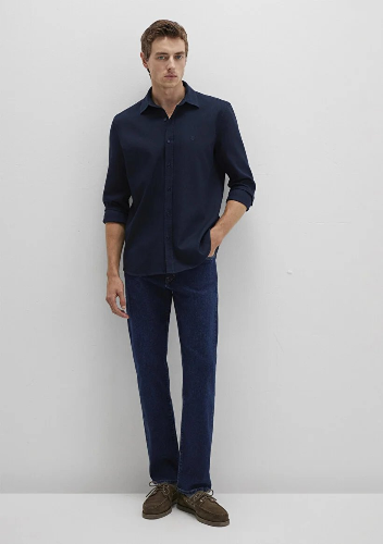 Resim Mavi Uzun Kol Erkek Gömlek M0211656-80872