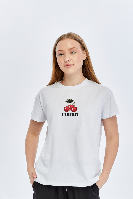 Resim Viole&More Kadın T-Shirt Yk22 Cherry Baskılı