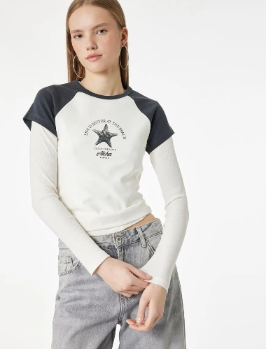 Resim Koton Kadın T-shirt 6SAL10067IK