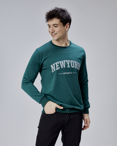 Resim Paul&More Erkek Sweat New York Baskı 0 Yaka 2 İp