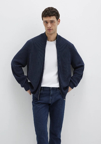 Resim Mavi Full Zip Erkek Ceket M0710326-70490