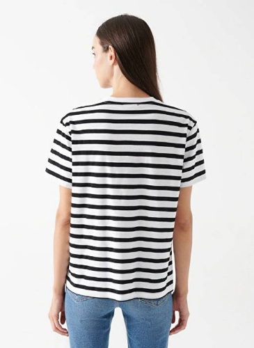 Resim Mavi Kısa Kollu Logo Kadın T-Shirt M1611360-84041