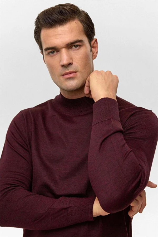 Resim Tr2013700485 Yün Akrilik Yarım Balıkçı Yaka Erkek Kazak