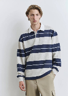 Resim Mavi Çizgili Uzun Erkek Sweat M0612847-89353