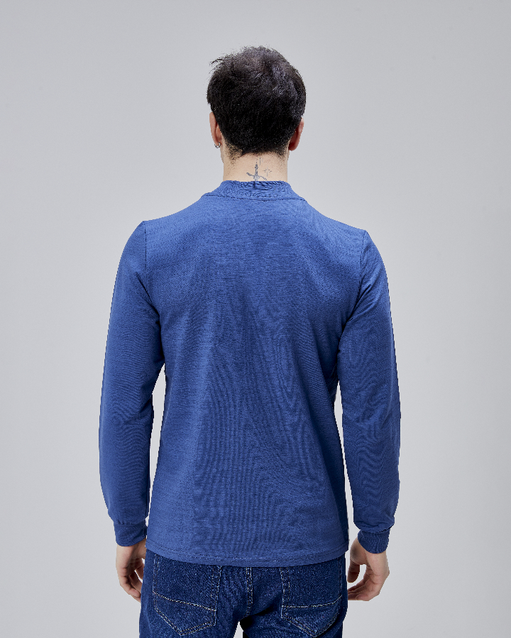 Resim Paul&More Erkek Sweat Be Afraid  Baskı Parçalı Yarım Fermuarlı