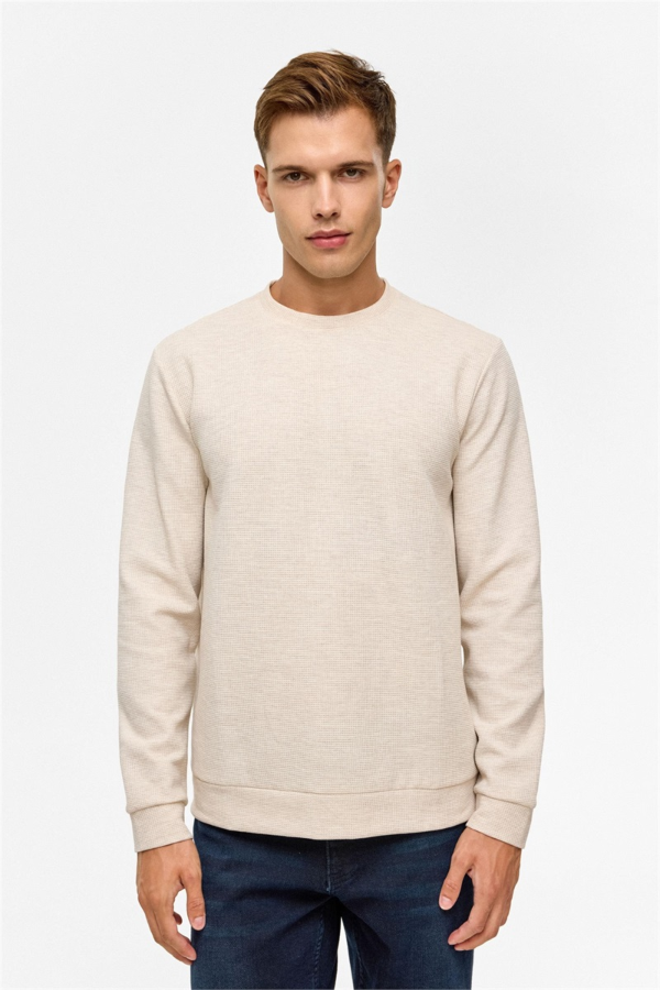 Resim SW2013700005 O Yaka Waffle Erkek Sweat