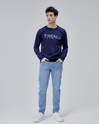 Resim Paul&More Erkek Sweat Trend Baskı 0 Yaka 2 İp