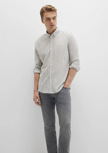 Resim Mavi Çizgili Erkek Gömlek M0211402-91332