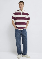 Resim Mavi Polo Yaka Erkek T-shirt M0613174-70670