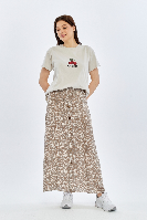 Resim Viole&More Kadın Etek Uzun Önden Düğmeli