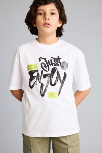 Resim Defacto Erkek Çocuk T-shirt G9728A8/WT34