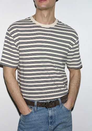 Resim Mavi Erkek T-shirt M0613166-83699