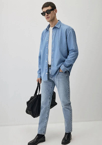 Resim Mavi Tapered Erkek Jean Pantolon M0010172-89642